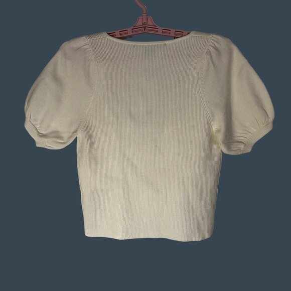 French Connection Jaida Top M Summer White Wool Blend MSRP $98 - Picture 2 of 13